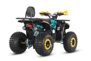 Quad Barton Raptor 125 żółto niebieski tył